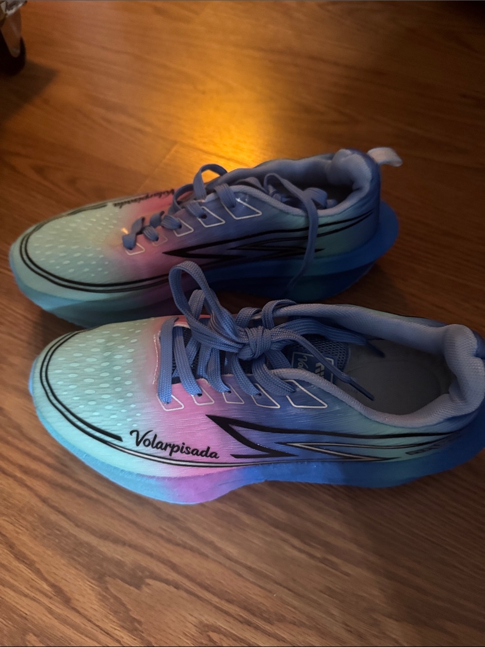 women's Gradient Sneakers in Blue, Pink, Green